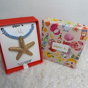 Piper‎ K Gold Starfish Pendant Necklace 16”+3” Lead safe nickel free